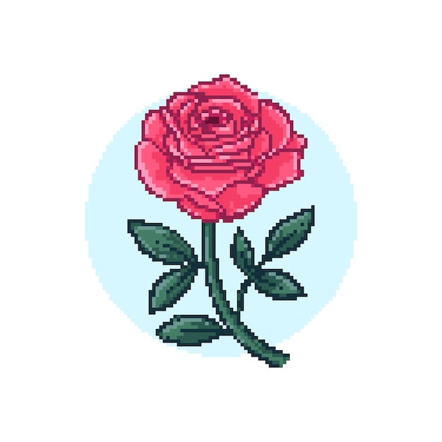 Pixel Art Fleur Design Plat