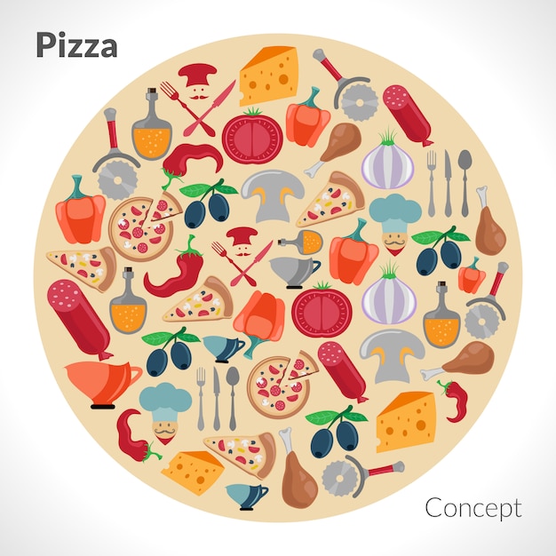 Vecteur gratuit pizza circle concept