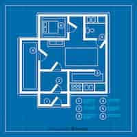 Vecteur gratuit plan modéré du plan d'une maison