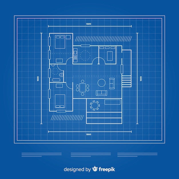 Vecteur gratuit plan d'une vue de dessus de maison