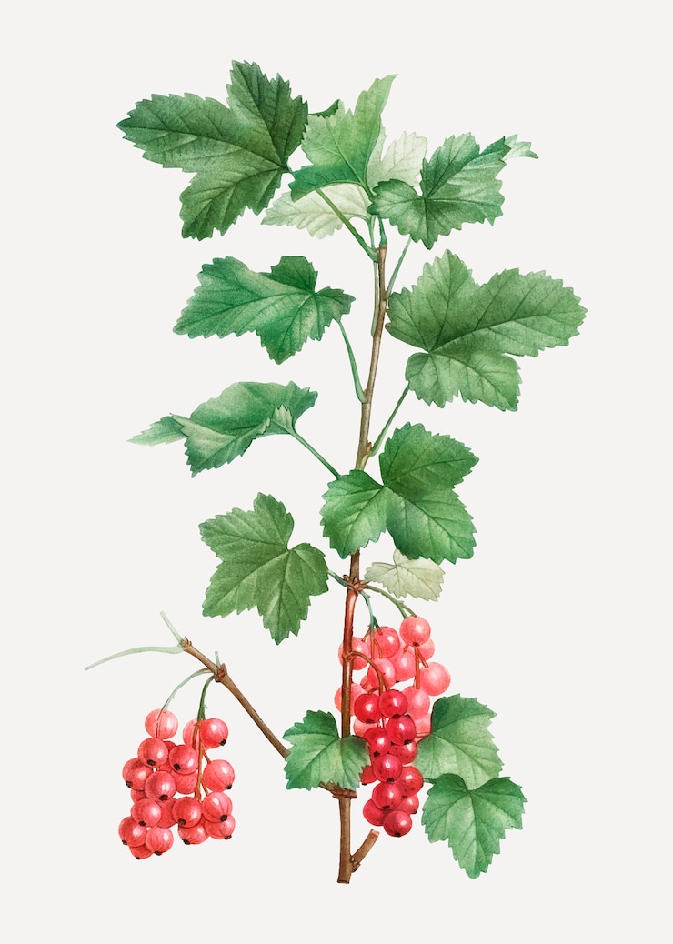Vecteur gratuit plante fruitière de groseille