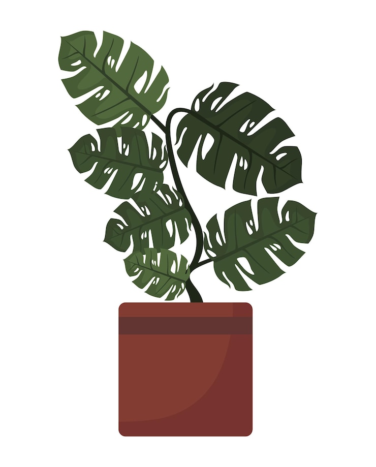 Vecteur gratuit plante d'intérieur de jardin en pot icône nature