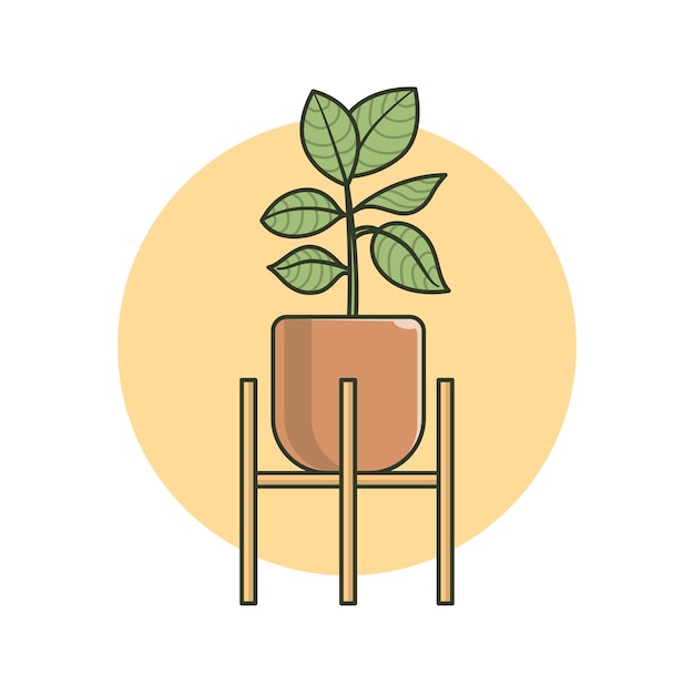 Vecteur gratuit plante mignonne en pot dessin animé vecteur icône illustration nature objet icône concept isolé plat vecteur