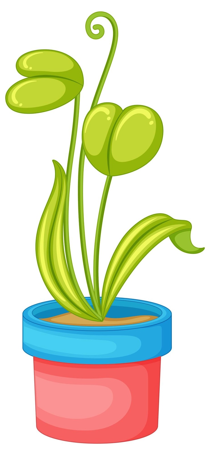Vecteur gratuit plantez dans un pot en dessin animé