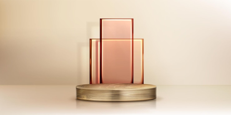 Vecteur gratuit plaque cylindrique en bois pour l'exposition des produits