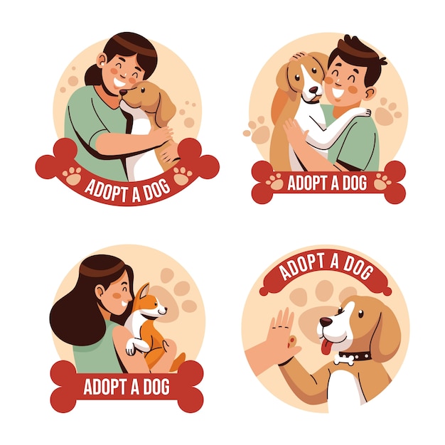 Vecteur gratuit plat adopter une illustration de chien