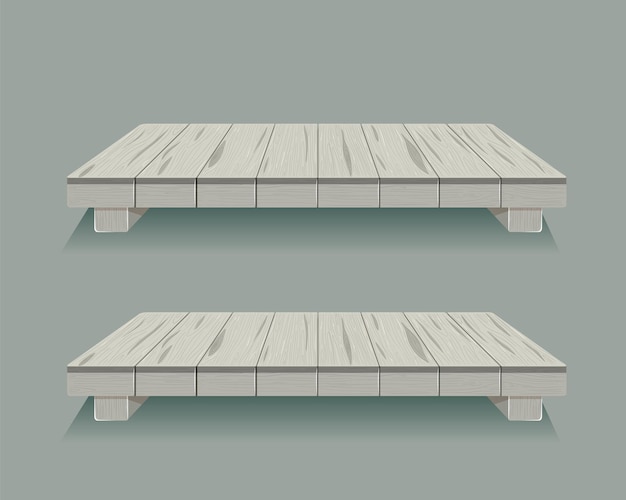 Vecteur gratuit des plates-formes de palettes en bois minimalistes