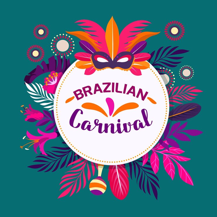 Vecteur gratuit plumes de carnaval brésilien plat