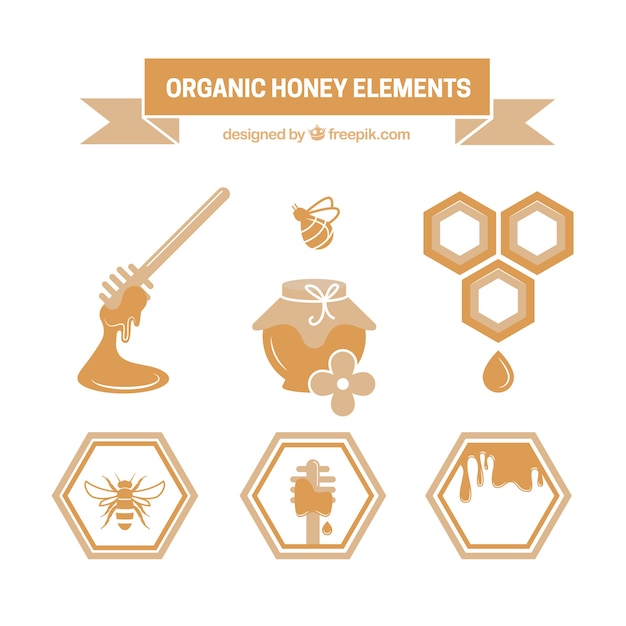 Plusieurs éléments De Miel Biologique