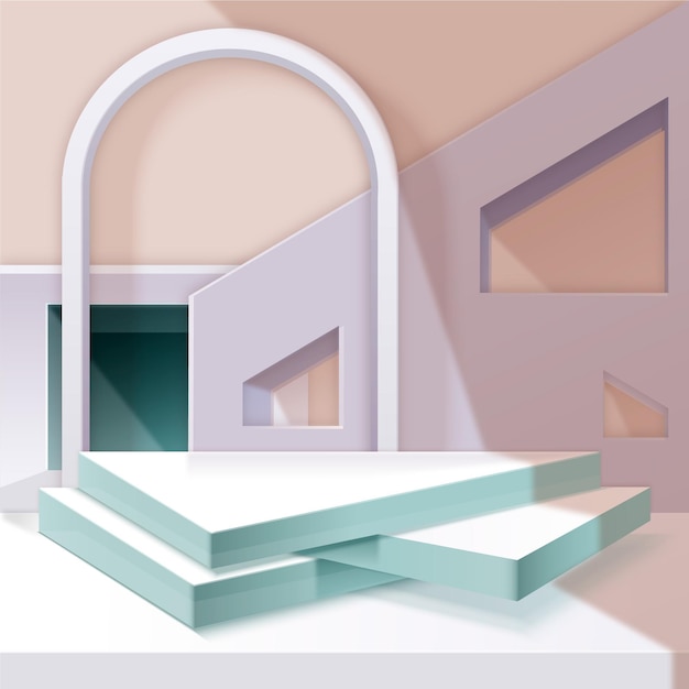 Podium 3d abstrait monochromatique