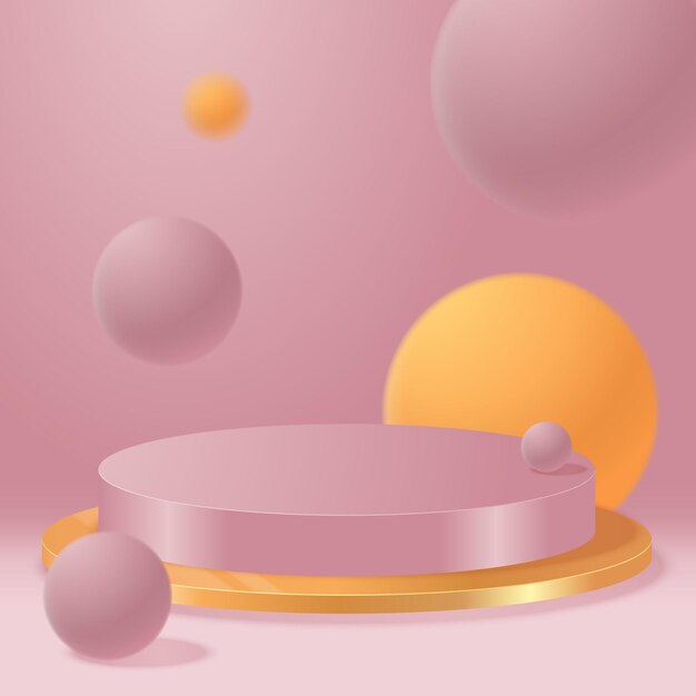 Podium rond vectoriel, piédestal ou plate-forme, arrière-plan pour la présentation de produits cosmétiques. podium 3d. Lieu de publicité. Fond de support de produit vierge dans des couleurs pastel