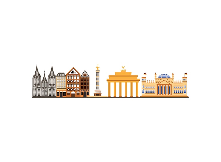 Vecteur gratuit point de repère célèbre de l'allemagne