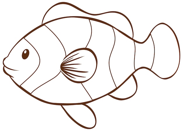 Poisson Dans Un Style Simple Doodle Sur Fond Blanc