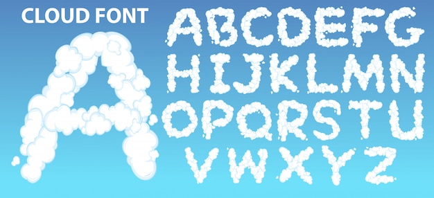 Police de l'alphabet anglais Cloud