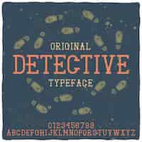 Vecteur gratuit police d'alphabet vintage nommée détective.