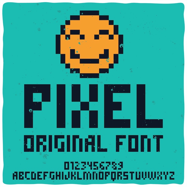 Vecteur gratuit police d'alphabet vintage nommée pixel.