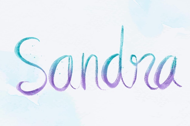 Vecteur gratuit police de calligraphie de nom de vecteur féminin sandra