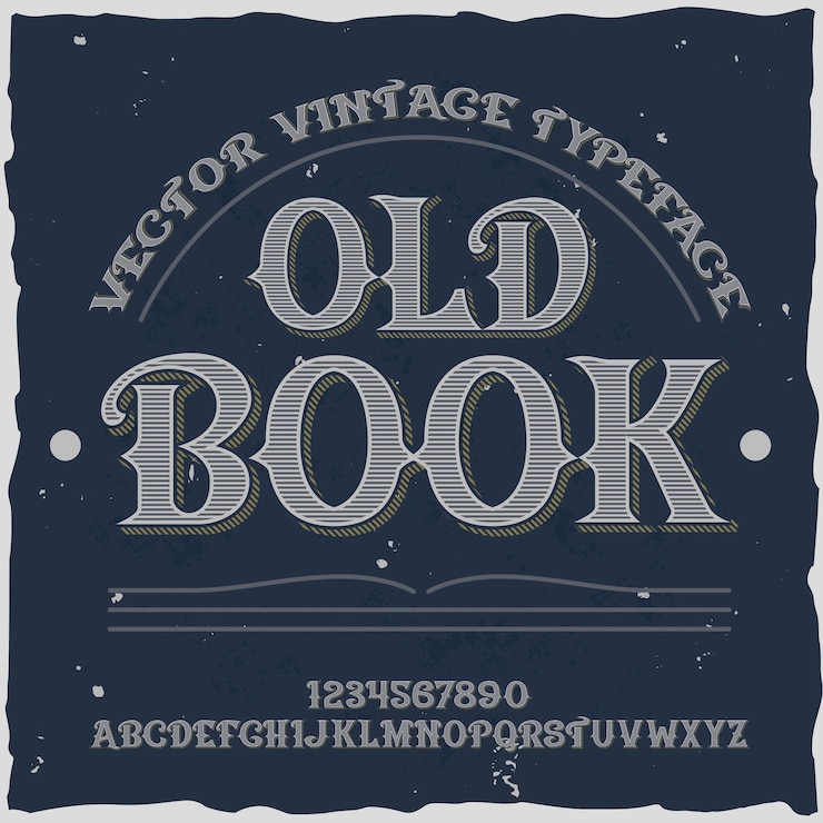 Vecteur gratuit police de caractères vintage vieux livre