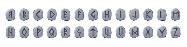 Police celtique d'alphabet de runes de Viking avec des signes runiques