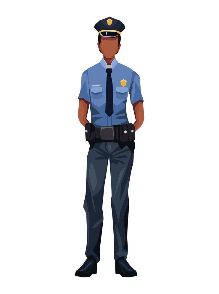 Vecteur gratuit police debout isolé illustration vecteur