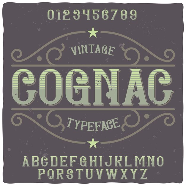 Police d'étiquette originale nommée "Cognac".
