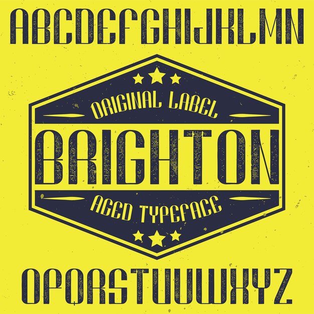 Police d'étiquette vintage nommée Brighton