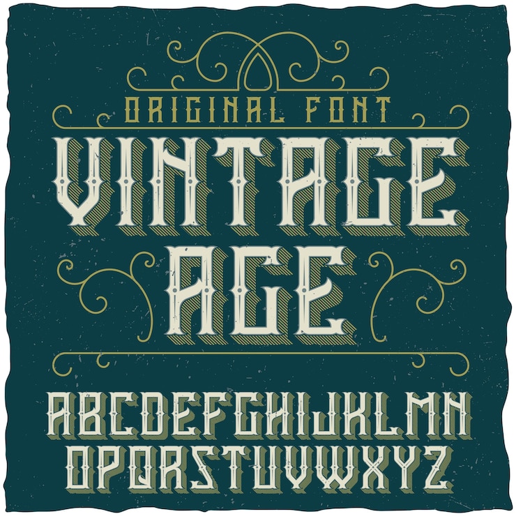 Vecteur gratuit police vintage nommée vintage age