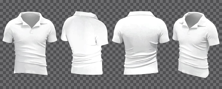 Vecteur gratuit polo homme blanc réaliste dans une vue différente