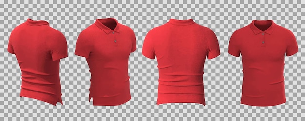 Polo Homme Rouge Réaliste Dans Une Vue Différente