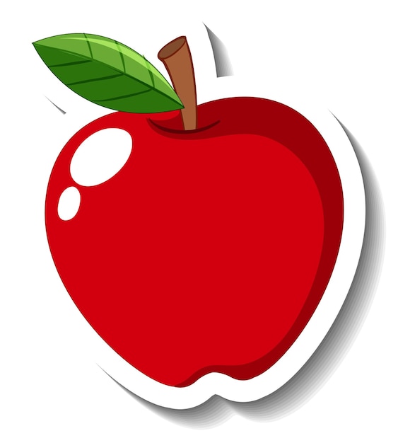 Vecteur gratuit pomme rouge isolé sur fond blanc