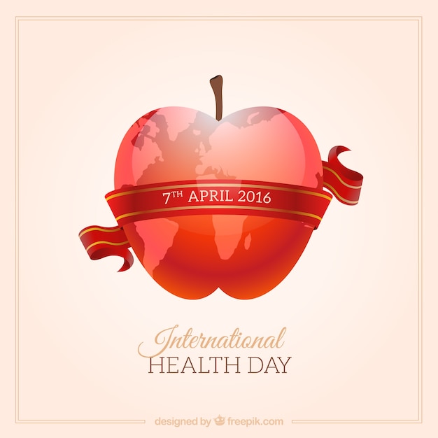 Pomme rouge Journée de la santé internationale fond
