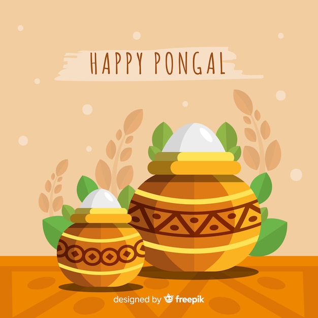 Vecteur gratuit pongal heureux