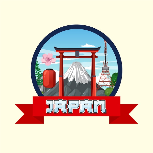 Vecteur gratuit porte torii symbole de la tradition de la nation japonaise