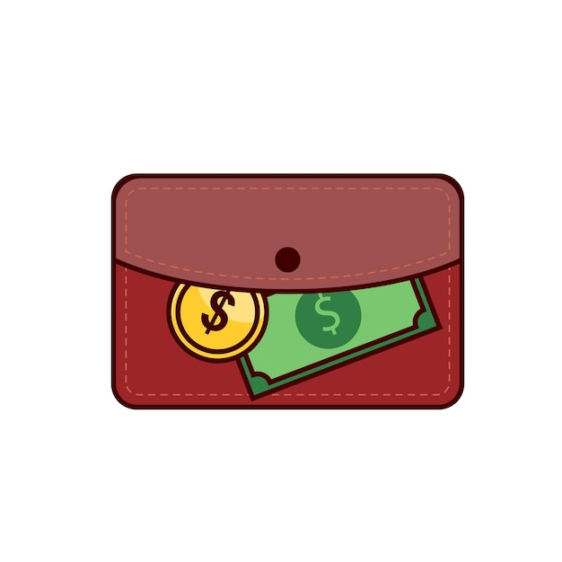 Vecteur gratuit portefeuille, argent, élément, illustration