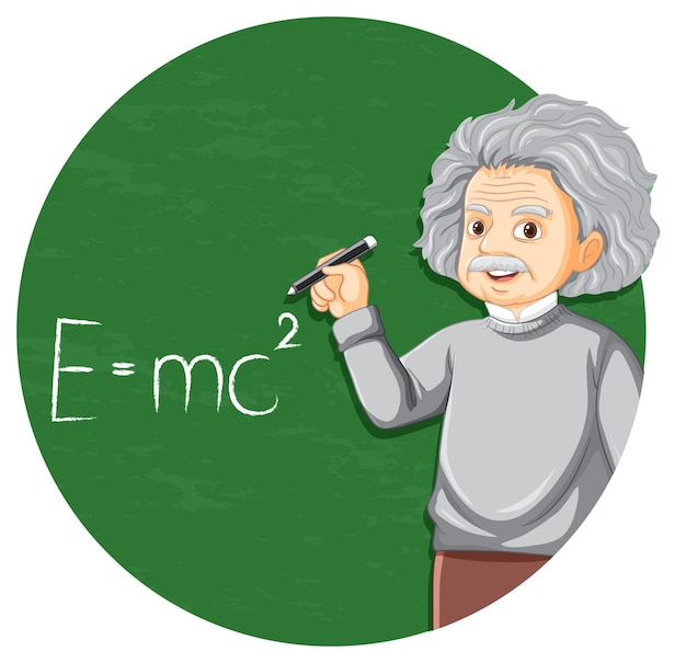 Vecteur gratuit portrait d'albert einstein en style cartoon