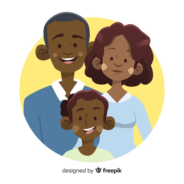 Vecteur gratuit portrait de famille dessiné à la main