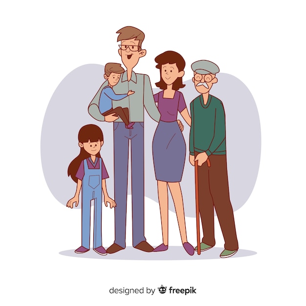 Portrait De Famille Dessiné à La Main