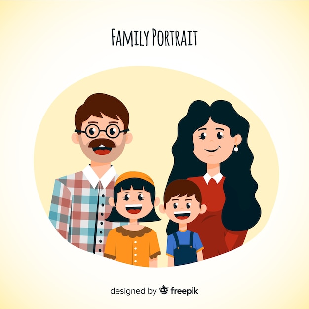 Portrait De Famille Dessiné à La Main