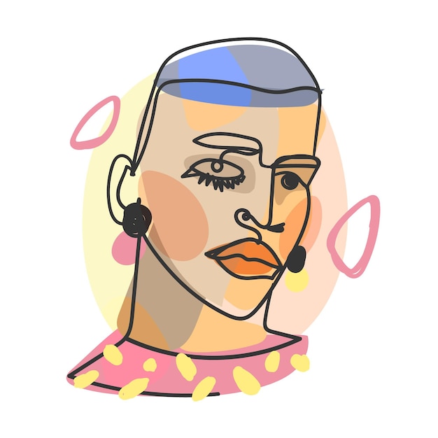 Portrait de femme dans un style art design plat