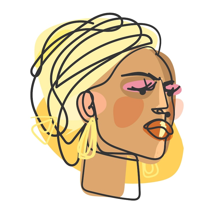 Vecteur gratuit portrait de femme dans un style art design plat