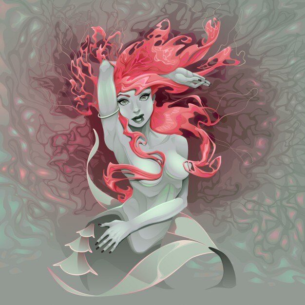 Portrait d'une sirène Vector illustration