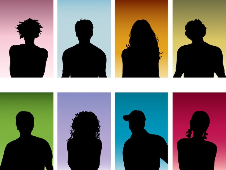 Vecteur gratuit portraits de personnes