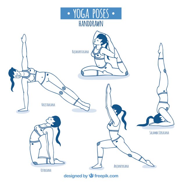 poses de yoga croquis
