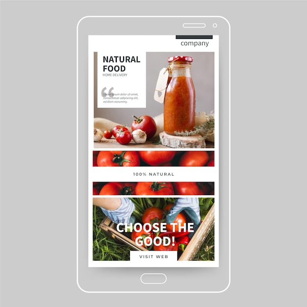 Vecteur gratuit post instagram alimentaire