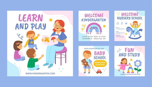 Poste instagram de l'école maternelle dessiné à la main