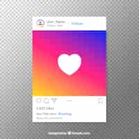 Vecteur gratuit poste instagram avec fond transparent