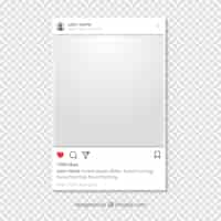 Vecteur gratuit poste instagram avec fond transparent