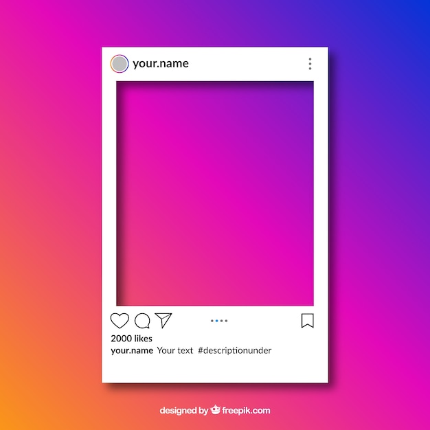 Vecteur gratuit poste instagram avec fond transparent