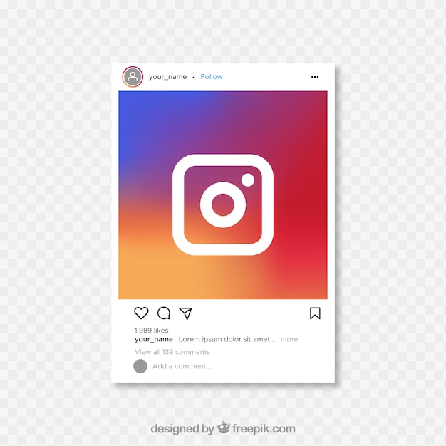 Poste Instagram avec fond transparent