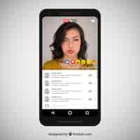 Vecteur gratuit poste mobile facebook avec un design plat